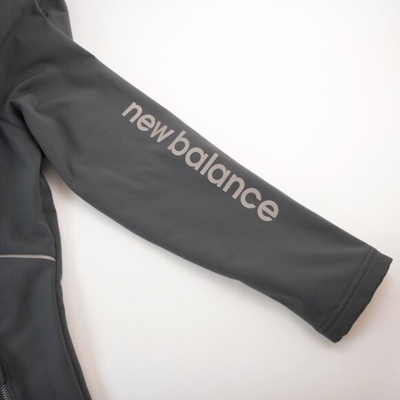 New Balance Women's size M Windbreaker Jacket Fleece Lined Full Zip Pockets Gray - Picture 10 of 13